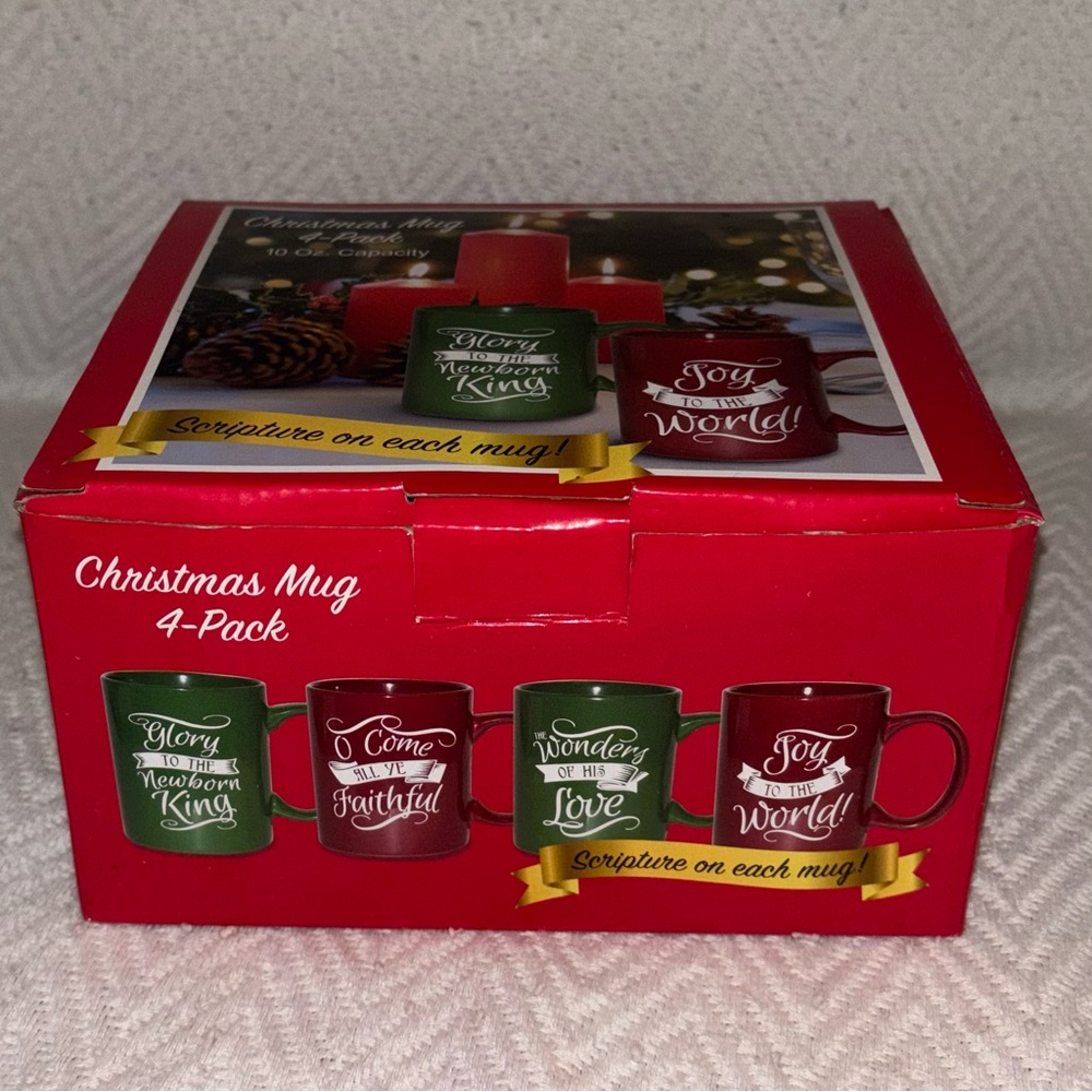 Christmas Mug 4-Pack Christian Bible Scripture